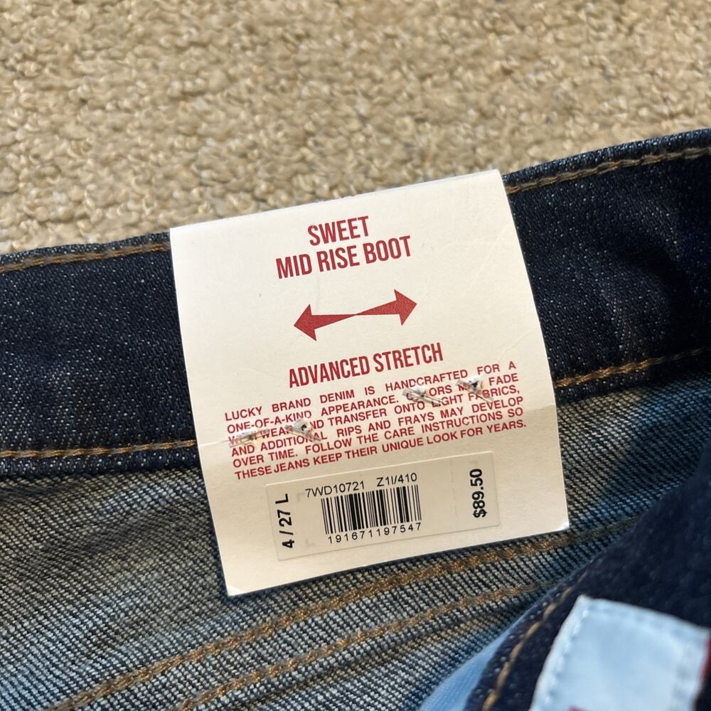 Lucky Brand Sweet Mid Rise Boot Bootcut Stretch Jeans Women's 4/27L Blue Dark - Picture 5 of 9